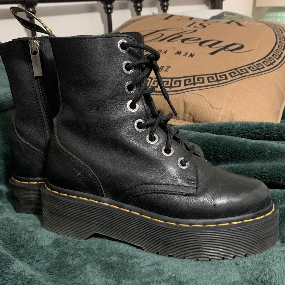 Dr. Martens Black Platform Combat Boots